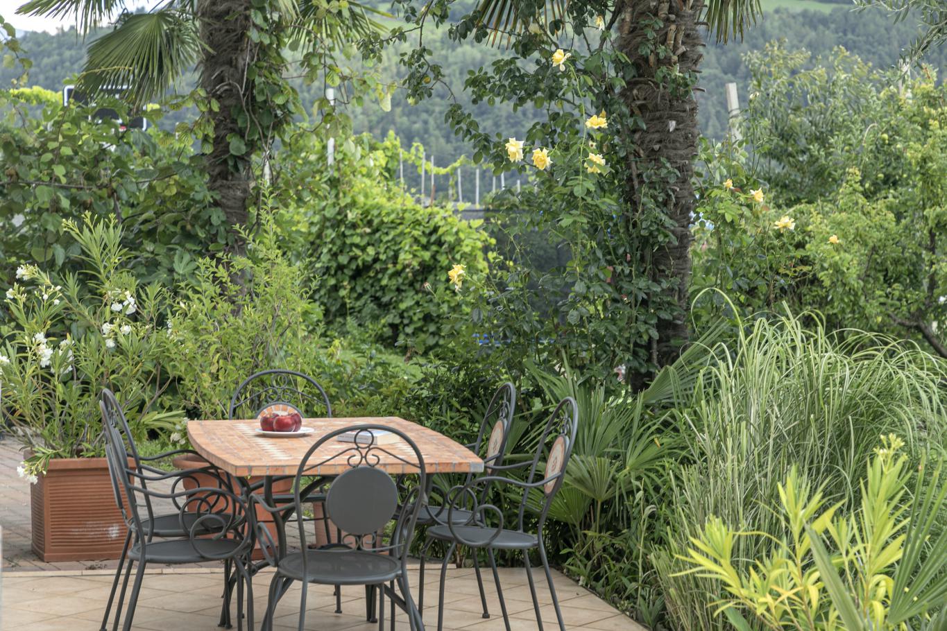 Terrazza con tenda da sole - Appartamento Paradiesgartl